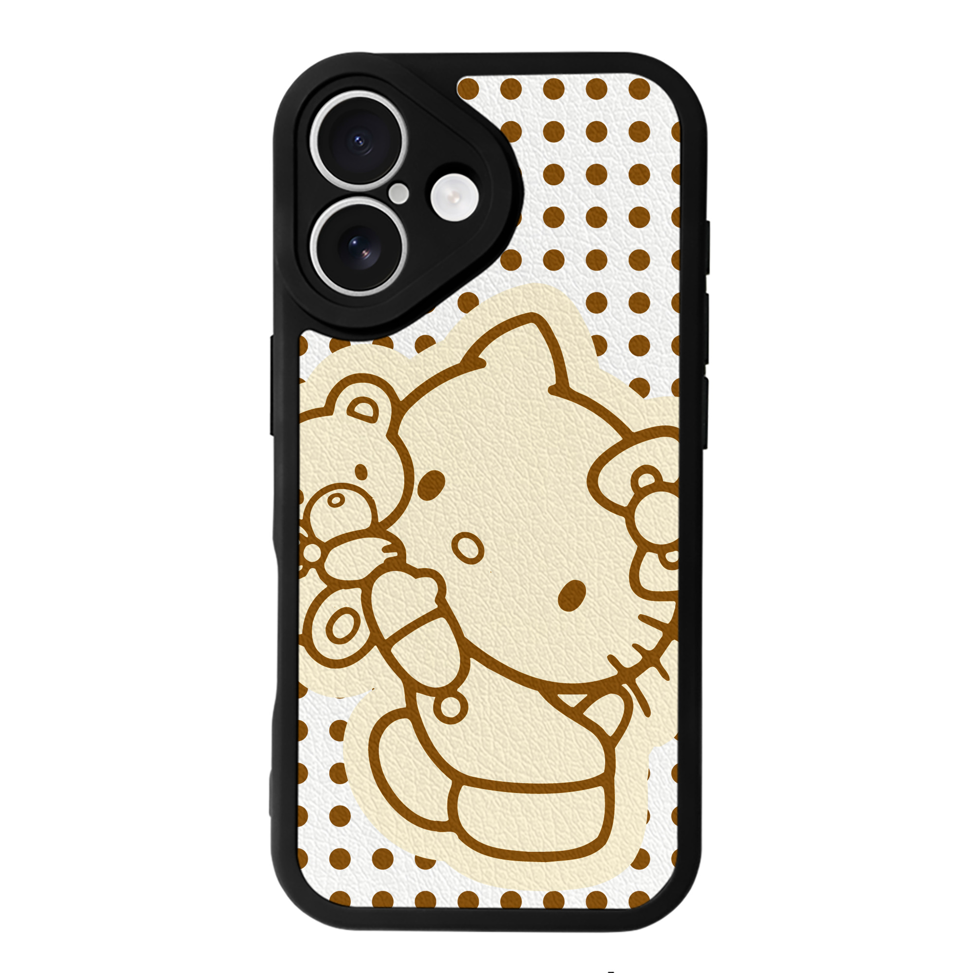 （画像用） Hello Kitty ハローキティ 【iPhone 16シリーズ対応】シリコンスマホケース（レザー調） 材質：シリコン